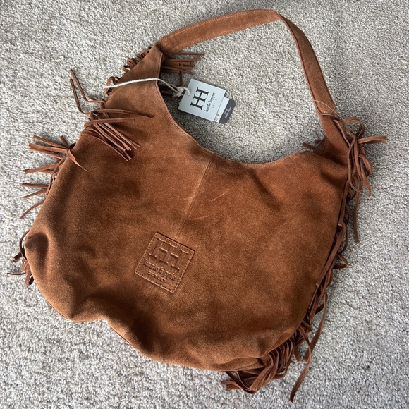 Haute Hippie Handbags - Haute Hippie Tan Suede Fringe Bag